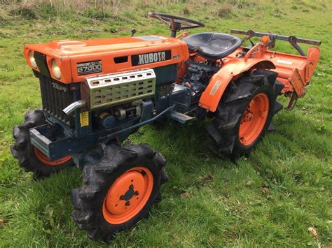 Kubota B7000 4wd Compact Tractor With Rotavator Watch Video In