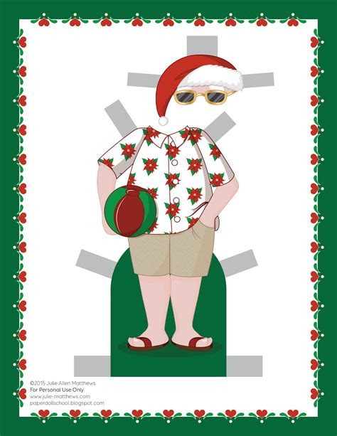 Paper Doll School December Paper Doll Santa Claus Outfit 7