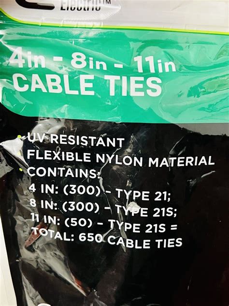 Commercial Electric 4 8 11 Cable Ties 650 Pack Brand New Sealed