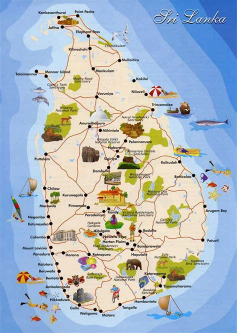 Large Detailed Tourist Map Of Sri Lanka Sri Lanka Asia Mapsland Maps Of