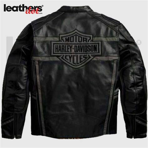 Harley Davidson Mens Luminator 360 Black Motorcycle Leather Jacket In