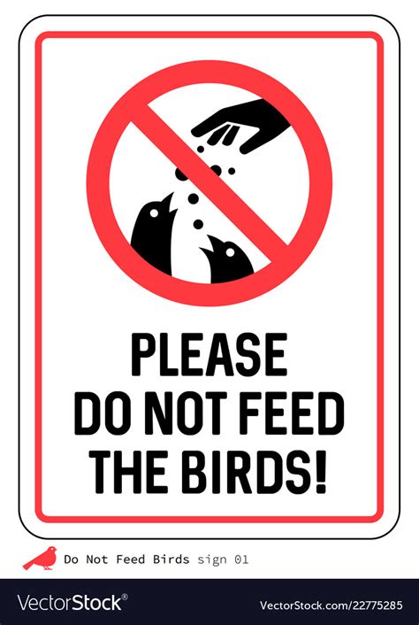 Please Do Not Feed Birds Sign Royalty Free Vector Image