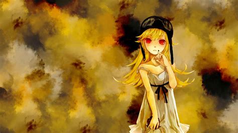 Wallpaper Painting Blonde Long Hair Monogatari Series Anime Girls