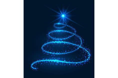 Blue Glowing Glitter Light In Christmas Graphic By Vectortatu