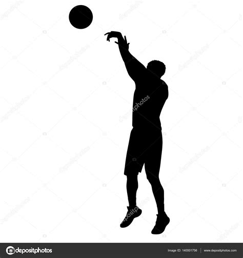 Basketball Player Shooting Silhouette Shooting Basketball Player