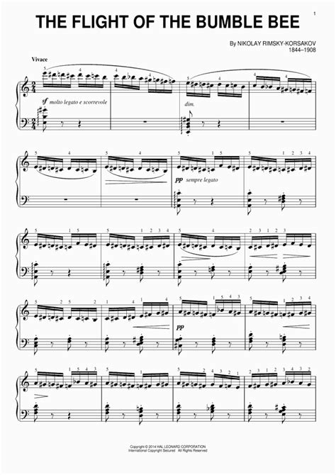 Listen for a violin, a flute and groups of strings. The Flight Of The Bumble Bee Piano Sheet Music