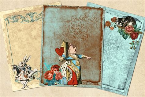 Whimsical Alice In Wonderland Journal Paper 361741 Illustrations