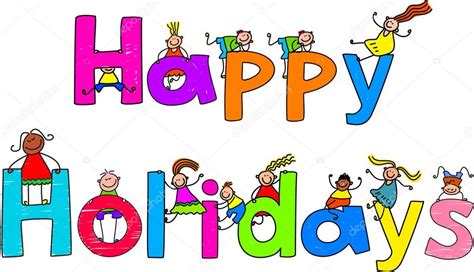 Cartoon Children With Text Happy Holidays — Stock Vector © Prawny 64298257