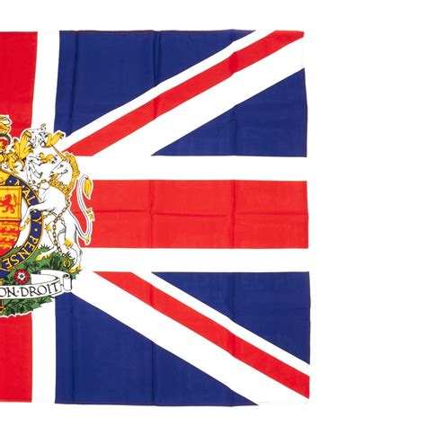 Union Jack With The Royal Coat Of Arms Of Great Britain Flag 3 X 5