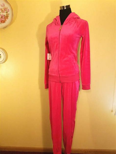 Juicy Couture Rose Pink Velour Bling Crest Tracksuit Set Etsy
