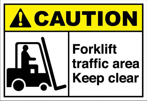 Caution Sign Forklift Traffic Area Keep Clear Safetykore