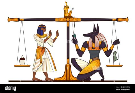 Egyptian Ancient Symbol Isolated Figure Of Ancient Egypt Deities Stock