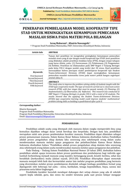 Pdf Penerapan Pembelajaran Model Kooperatif Tipe Stad Untuk