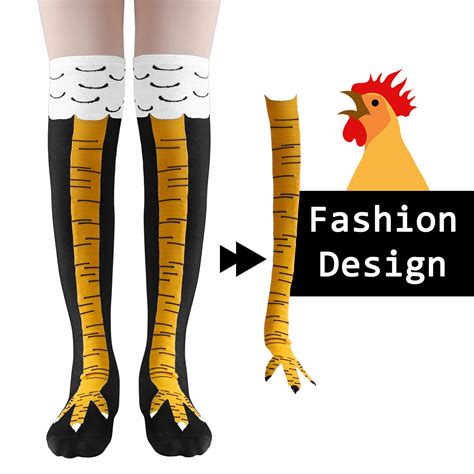 Womens Clothing Women Girl Chicken Leg Knee High Socks Fitness Thigh Stockings Funny 3d Socks