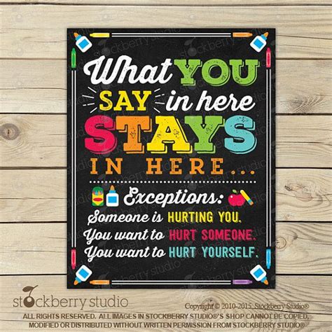 What You Say In Here Stays In Here Sign School Counselor Decor Etsy