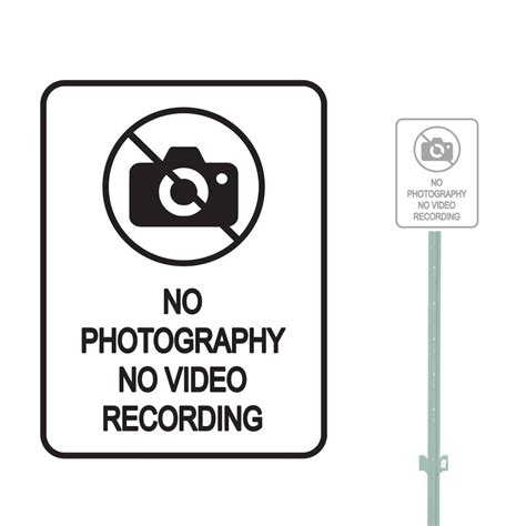 9x12 No Photography No Video Recording Heavy Duty Aluminum Warning