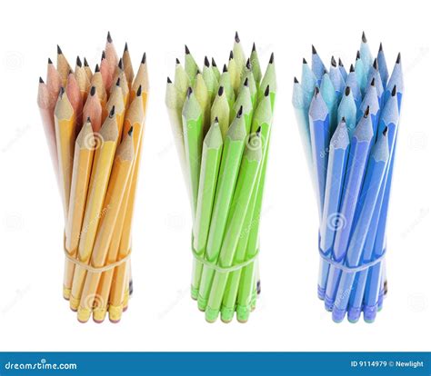 Bundles Of Pencils Stock Image Image Of Rubberband Bunch 9114979