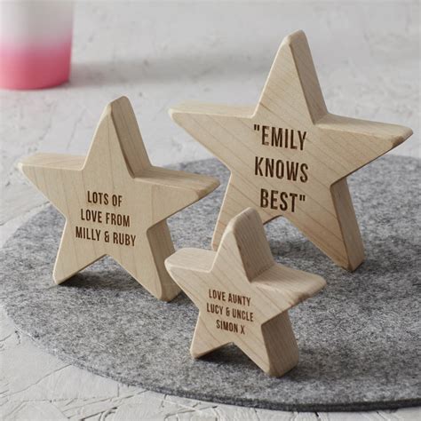 Personalised Wooden Star For Her By Sophia Victoria Joy