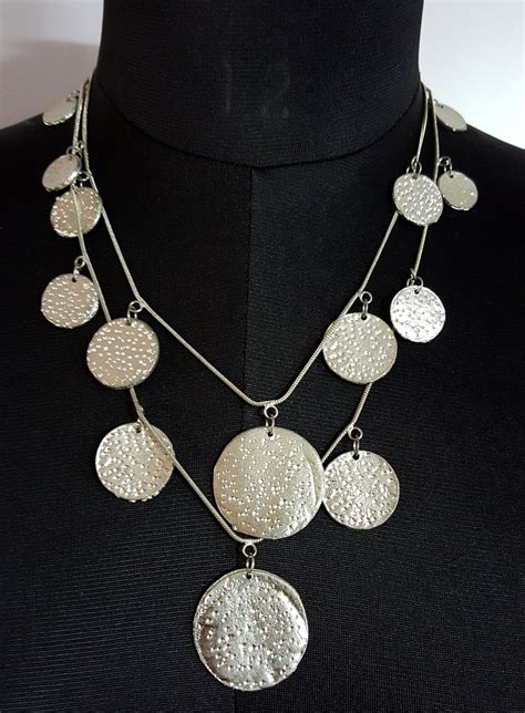 Free Shipping Silver Oxidized Metallic Necklace Chunky Gypsy Etsy Uk