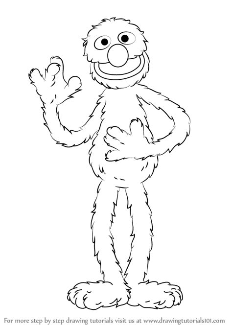 Step By Step How To Draw Grover From Sesame Street Cartoon