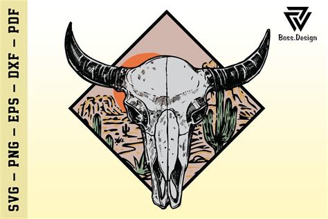 Bull Skull Svg Western Svg Design Graphic By Bossdesign · Creative Fabrica