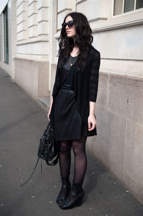 Slight Stripe All Black Outfit Fashion All Black Fashion