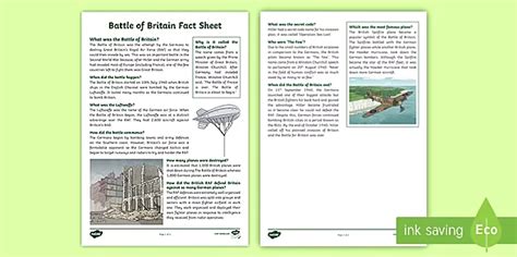 Battle Of Britain Fact Sheet Teacher Made Battle Of Britain Kids