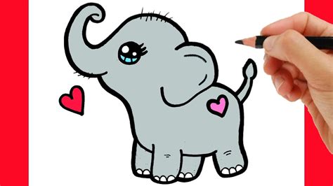 How To Draw A Cute Elephant Kawaii Drawings Youtube