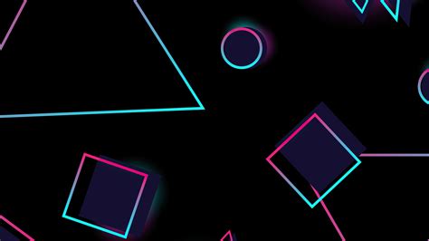 3840x2160 Neon Circles And Triangle 4k 4k Hd 4k Wallpapersimages