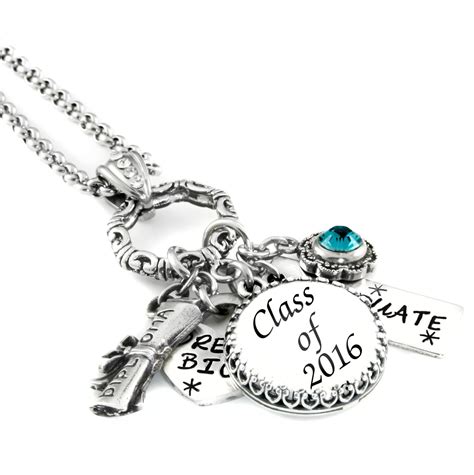 Class Of 2021 Graduation Necklace With Birthstone Graduation Charm