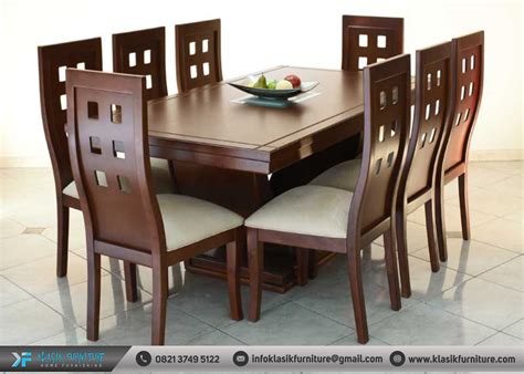 meja makan jati minimalis murah klasik furniture jepara klasik