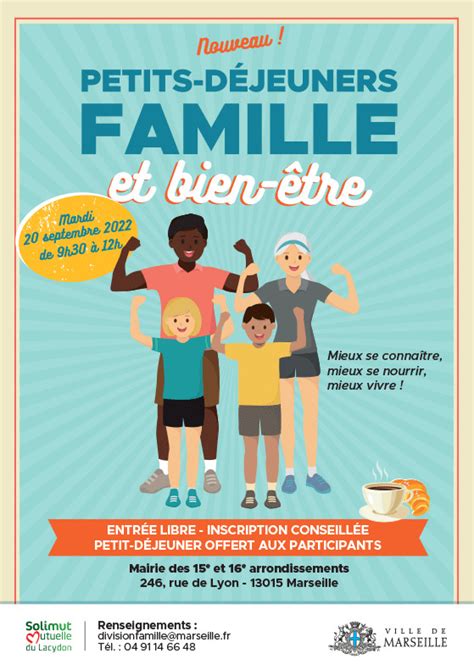 Petitsdéjeuners famille et bienêtre  Mairie de Marseille 15e & 16e
