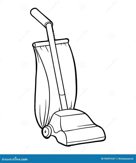 Coloring Book Vacuum Cleaner Stock Vector Illustration Of Home