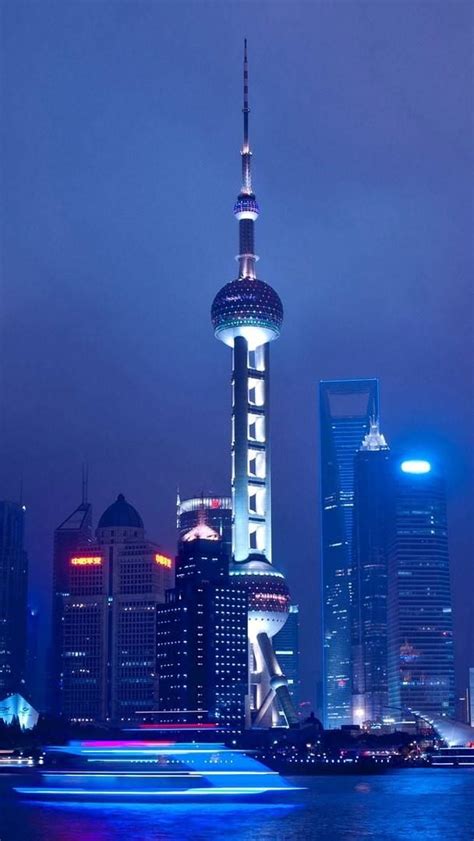 Oriental Pearl Tower At Night Shanghai Wallpaper Backiee
