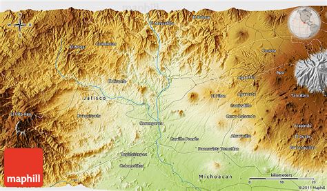 Physical 3d Map Of Tepalcatepec