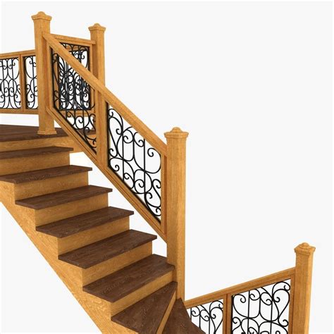 Should skewer with the design of your home, if your home's good with minimalist concept. Wooden Interior Staircase 3D Model .max .obj .3ds .fbx ...