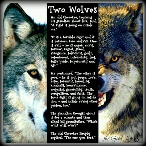 The Two Wolves Two Wolves Poetry Inspiration Wolf Quotes