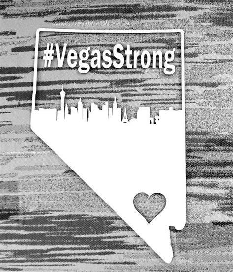 Vegas Strong Las Vegas Skyline Nevada Outline Heart Vinyl Etsy