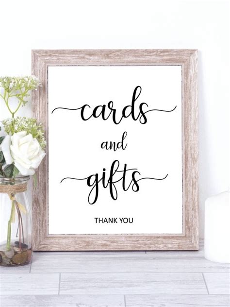 Wedding cards and gifts sign printable, modern gift table sign