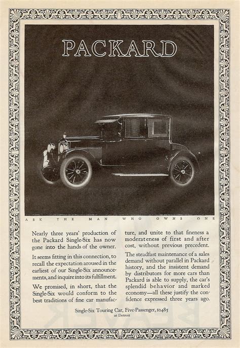 1923 Packard Packard Car Brochure Car Advertising