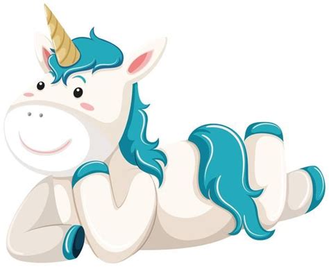 A Unicorn Character Lay Down Download Free Vector Art