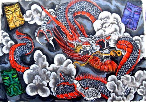 Beutiful design tattoo with background — stock vector. Dragon Tattoos for Women - Their Meaning + Cool Examples