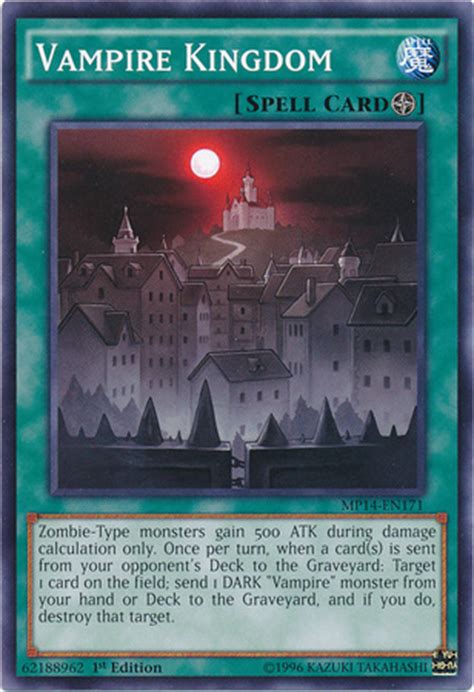 This card is out of the yugioh primal origin card 'vampire lord and curse destroy zanji and grandmaster. Vampire Kingdom - Yu-Gi-Oh!
