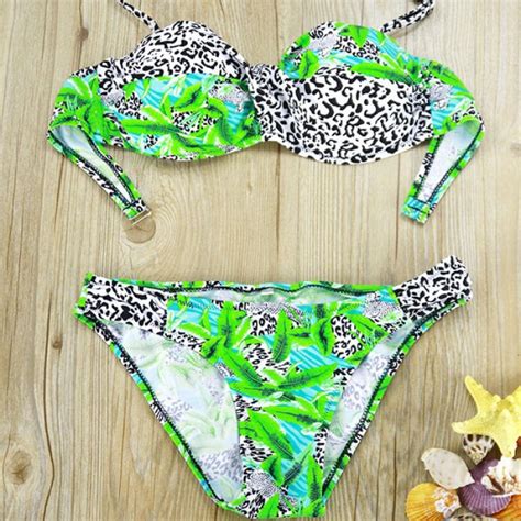 Sexy Leopard Floral Print Bikini Swimsuit Swimwear Bikinis Et