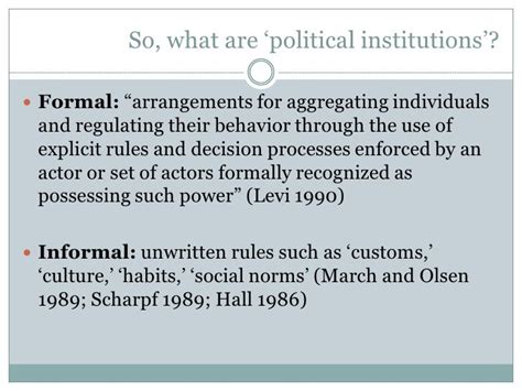 On ‘political Institutions