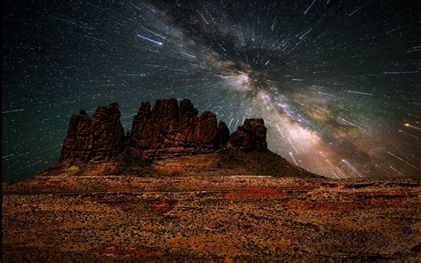 Wallpaper Landscape Mountains Galaxy Nature Long Exposure Milky