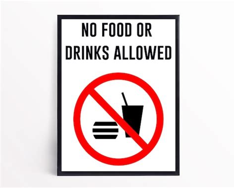 Printable No Food Or Drinks Allowed Sign No Food Or Drink Etsy