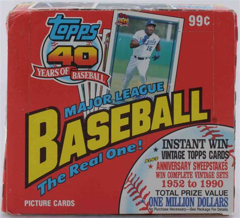 1991 Topps 40 Years Of Baseball Cards Cello Box With 24 Packs