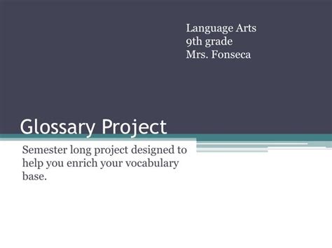 Ppt Glossary Project Powerpoint Presentation Free Download Id2143522