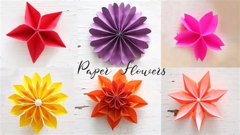 6 Easy Paper Flowers Flower Making Diy